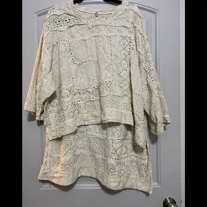 Cotton Eyelet Patchwork Francis Pullover